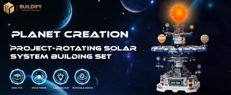 TENHORSES Solar System Building Toy with Light 2900pcs Space ...