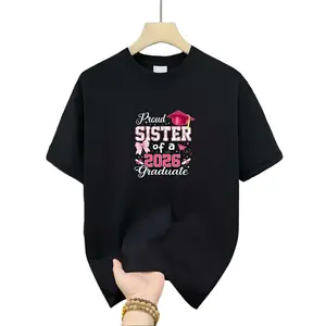 Proud Sister of a 2026 Graduate Men's Cotton TShirt Graduation Cap and Diploma Celebration Print Pattern Pure Cotton Premium Print Durable Casual Fashion shirts