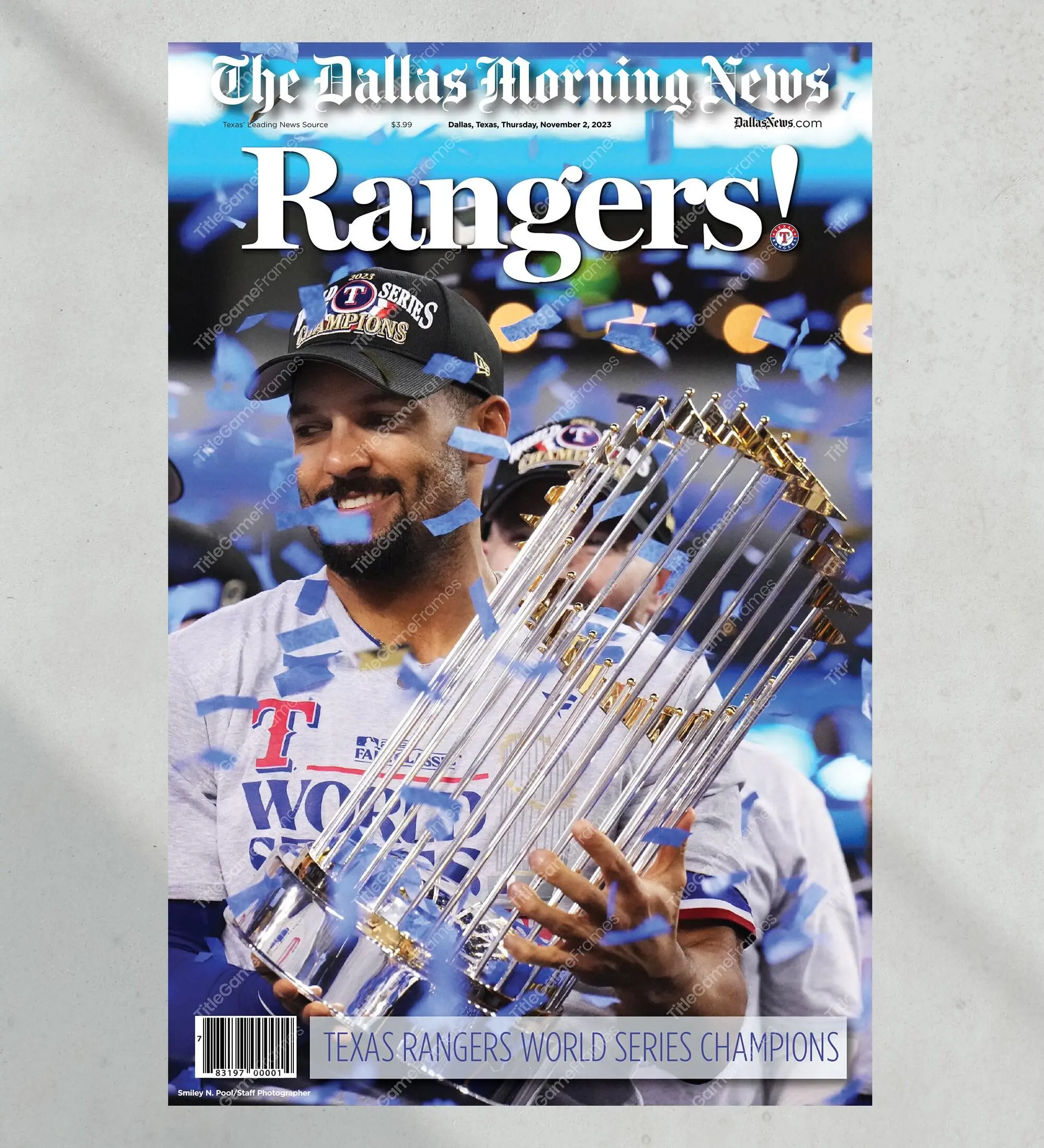 2023 Texas Rangers World Series Champions: 'RANGERS!' - Unframed Poster