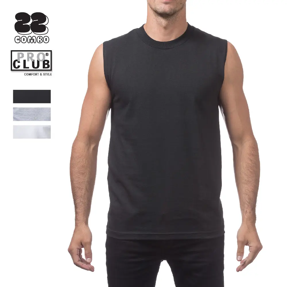 PROCLUB Men's Fitted Round Neck Basic Sleeveless Cotton Blend Vest - Breathable, Soft, Lightweight Athletic Top, Cold Wash, All Seasons Menswear for Gym, Casual Wear (S to 5XL) - Chinese New Year Apparel