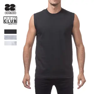 PROCLUB Men's Comfort Sleeveless Tank Top PRO CLUB Lightweight Muscle T Shirt Casual Hip Hop Cotton Tee Gym Workout Outdoor Big (S to 5XL)