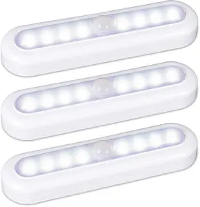 3 Pack 7” Motion Sensor Lights Indoor Battery Operated, Stick on LED Light for Closet, Stairs, Under Cabinet, Cool White