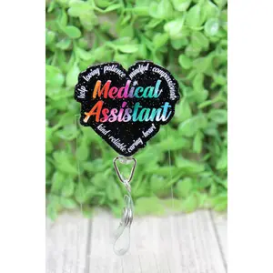 Medical Assistant Heart Badge/ID Holder Reel