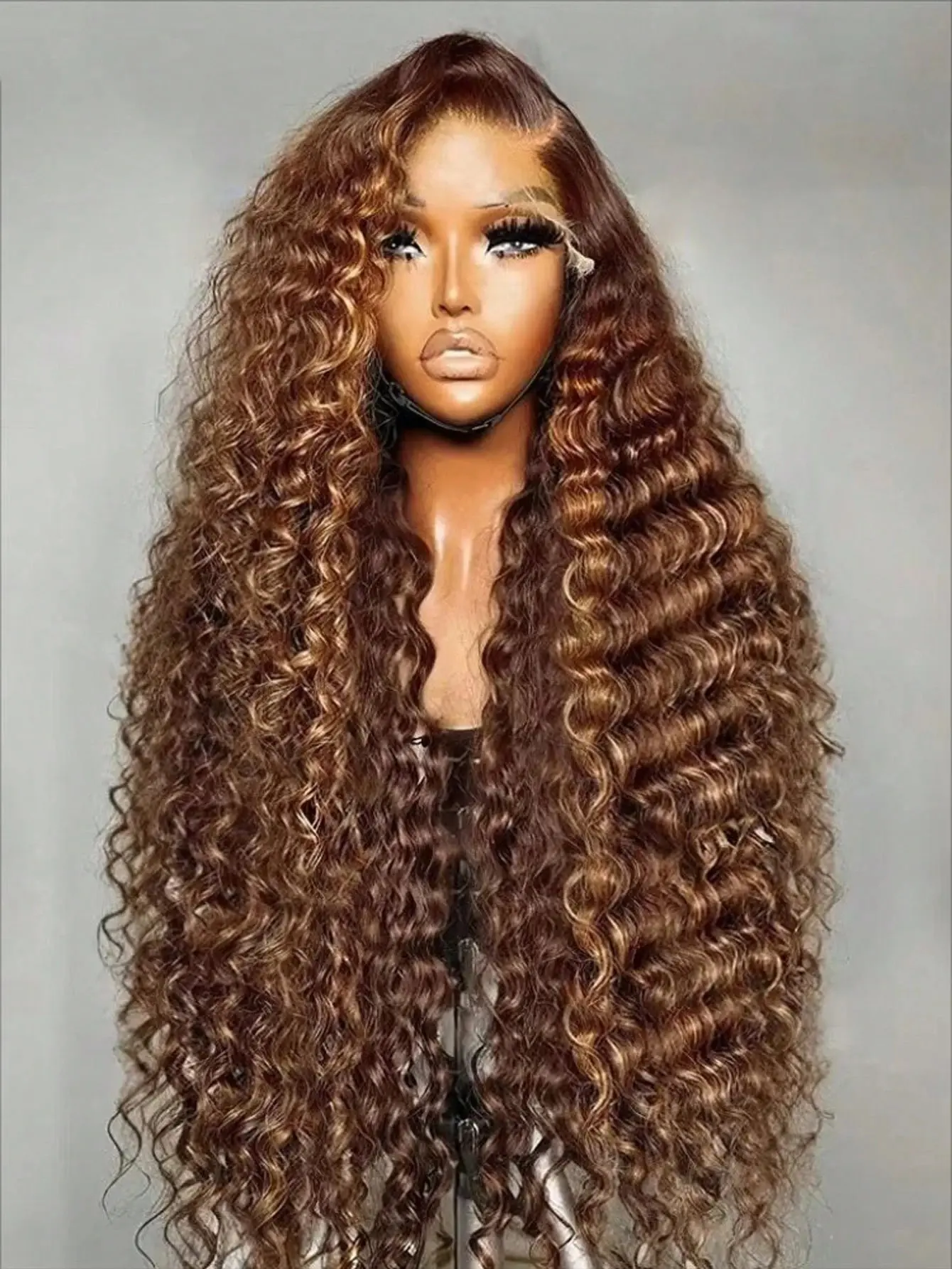 30 inch Highlight Ombre Lace Front Wig Human Hair 13x6 13x4 HD Honey Blonde 4/27 Deep Wave Lace Frontal Wigs Glueless Wigs Human Hair