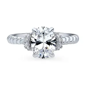 Woven Solitaire 1.8ct CZ Ring in Sterling Silver