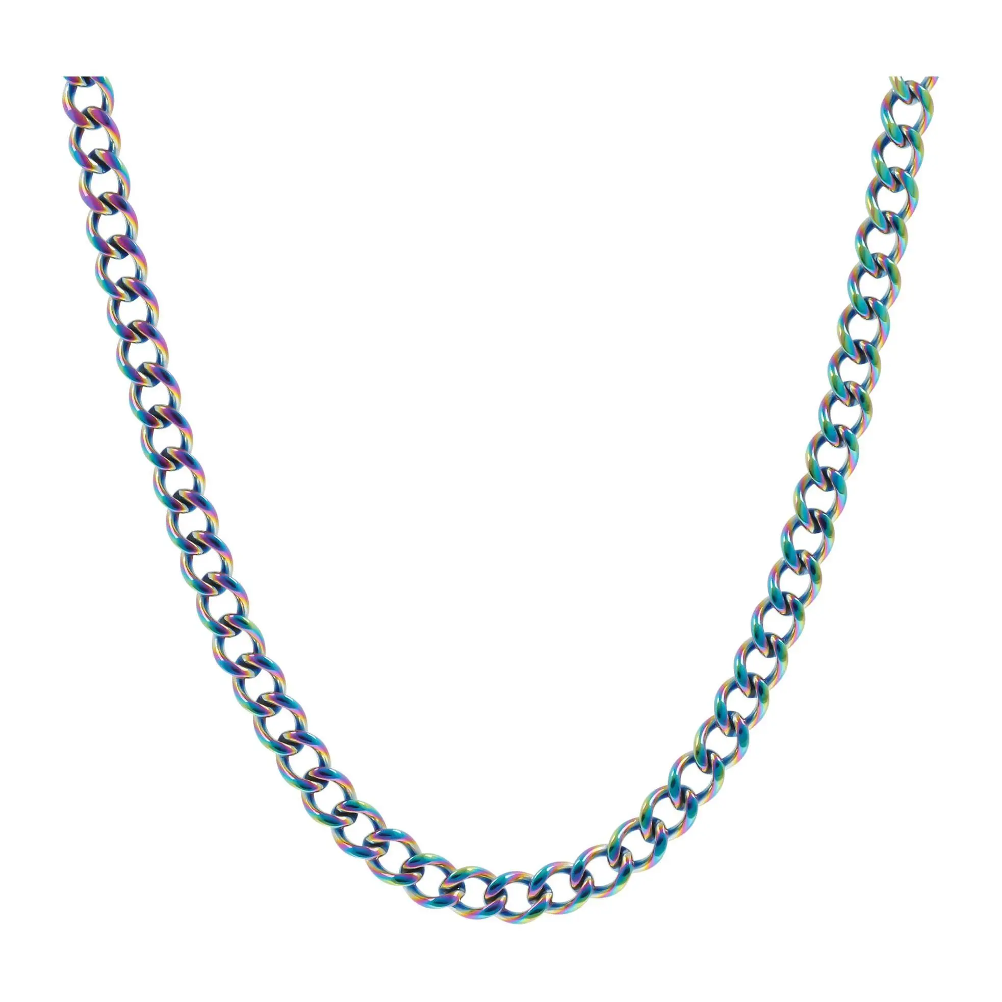 Steel by Design 18" Rainbow Curb Link Necklace