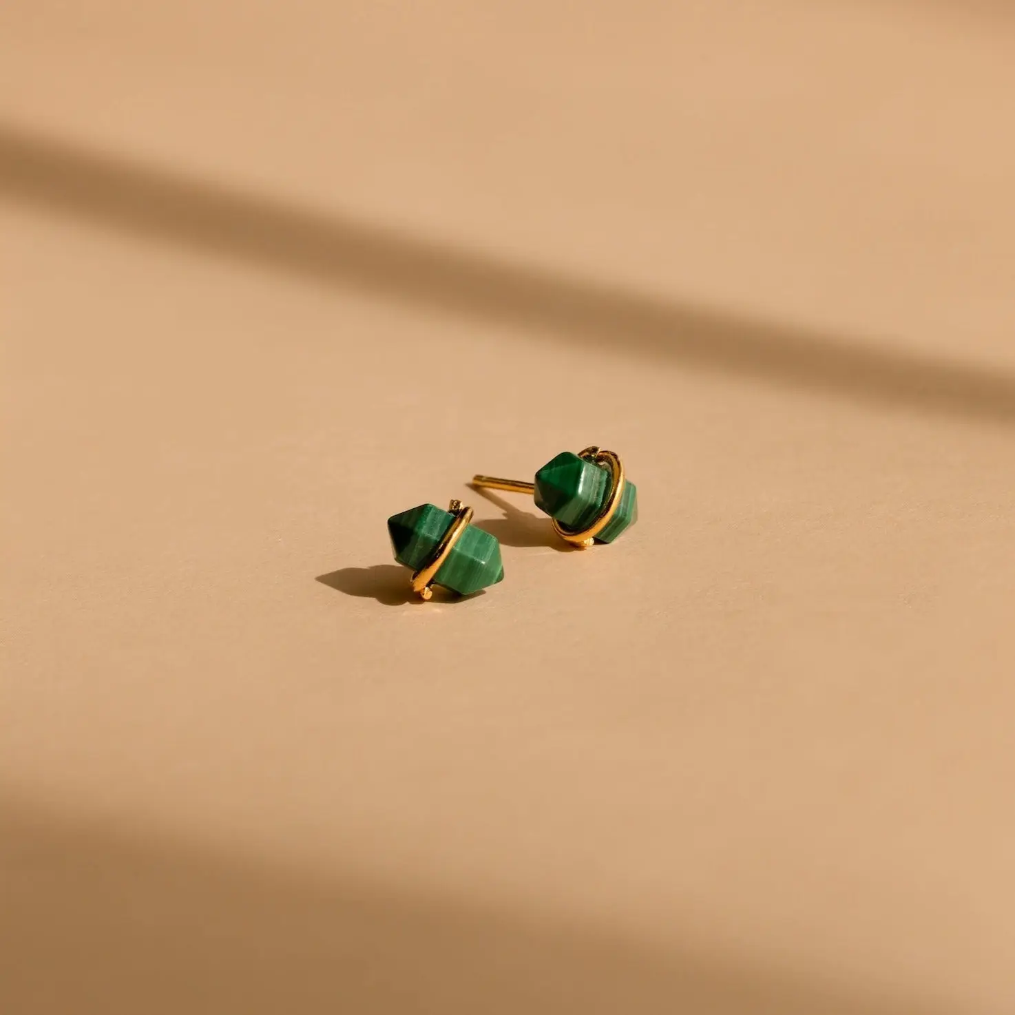 Herkimer Malachite Studs by Caitlyn Minimalist