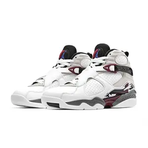 Women's Jordan 8 Retro White/Black-Neutral Grey-Beetroot (CI1236 104)