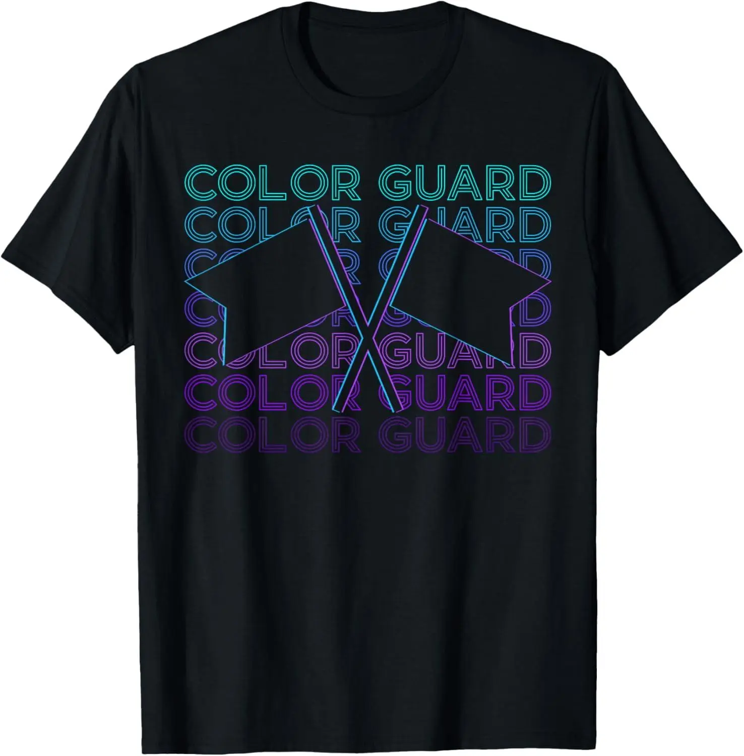 Women's 100% Cotton Retro Color Guard Crew Neck Short-Sleeve T-Shirt - Casual, Comfortable Fit, Tropical Print, Stretch Fabric, for Beach, Outdoors, Cold Wash, Hang Dry