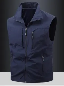 Men's Outdoor Casual Vest Jacket, Large Size Lightweight Fabric, Perfect for Work, Leisure, Golf, Sports, Holidays Gift