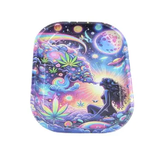 Metal Snack Plates for Remote Side Friendly Women - Decorative Tray Decoration