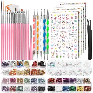 Nail Art Tool Set, Nail Art Painting Pen & Dotting Tools, Nail Art Decoration Kit, DIY Tool for Women & Girls, Nail Art Sticker
