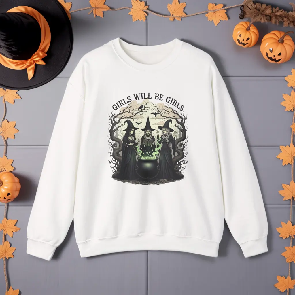 Girls Will Be Girls Witch Shirt – Witchcore Coven Graphic Tee – Feminist Witchy Aesthetic Cottagecore Halloween Top – Empowering Magical Design For Women Who Celebrate Enchantment, Sisterhood & Feminist Vibes Daily Wear