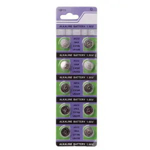 Ag12 Lr43 386 Sr43 1.5v Alkaline Button Battery, Replacement for Car Key Fob, Calculator, Watch, Small Electronics