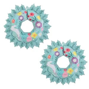 Easter Balloon Wreath Balloons Set for Easter Party Supplies Decorations Lovely Easter Day Wreath Foil Mylar Balloons Happy Easter Balloons Kits 2PCS