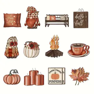 Fall Themed Wooden Hanging Decor, 24pcs/set Festive Hanging Ornament with Rope, Hanging Decor for Home Living Room Bedroom