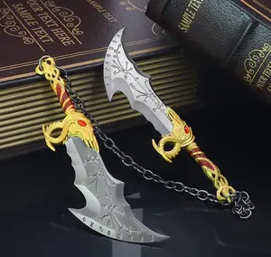 God of War 4 Game Peripherals: Kratos's Chaos Blade - Alloy Weapon Model Pair, 15cm Metal Figurine