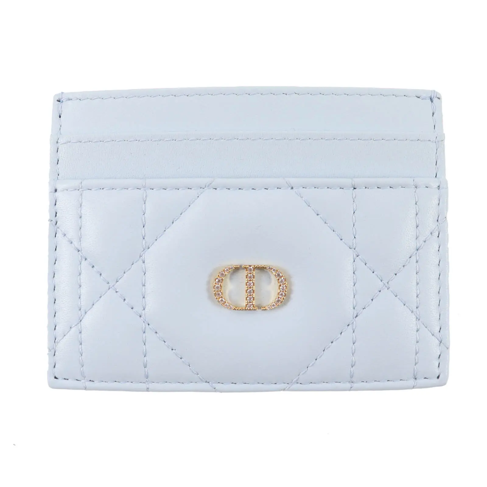 Pre-owned Dior Lambskin Small Leather Goods Christian Caro Freesia Card Holder