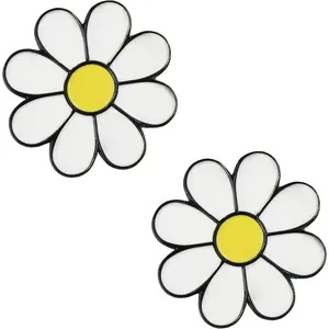 2PCS Daisy Emblem Cute Flower Decal Daisy Car Sticker 3D Exterior Automotive Accessories for Women Car Symbol Universal Fit for Car, Truck, Motorcycle, Helmet