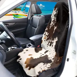 Brown Cow Print Car Seat Towel Cover After Gym Running Swimming Automotive Seat Covers Cushion Mat Universal Fit SUV Van Sedan Truck Picnic Camping Blanket Pads Bikini Cover Ups