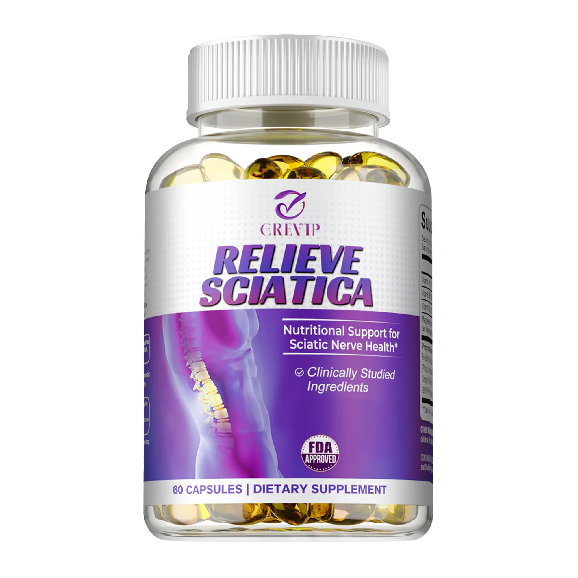 Grevip Nerve Soothing Vitamins - Lower Lumbar Sciatic, Hip, Thigh