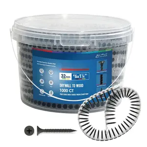 #6x1-1/4 inch Drywall to  Collated Screw - 1000 Count,Collated Black ,Drywall,Sheetrock Screw