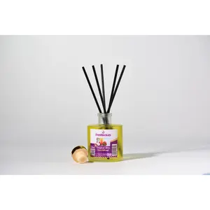 FreshWaves Tropical Bliss Diffuser - Exotic Reed Diffuser with Citrus, Pineapple, Coconut & Tropical Fruits for Living Rooms & Bathrooms