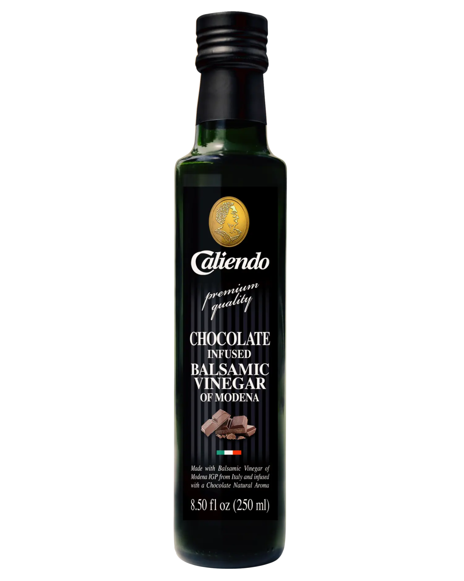 Caliendo Chocolate Infused Balsamic Vinegar, Modena IGP, Authentic Italian - 8.5 Fl Oz Bottle