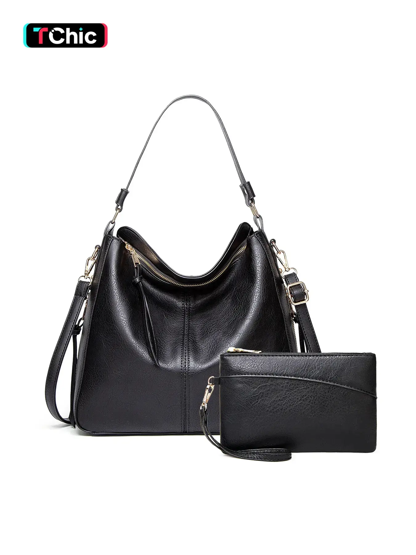 Large PU Leather Handbag Shoulder Bag Set for Women, Pu Tote Satchel, Stylish Travel Party Bags, Casual Style, All Seasons, Non-Sensitive Goods, Made in China