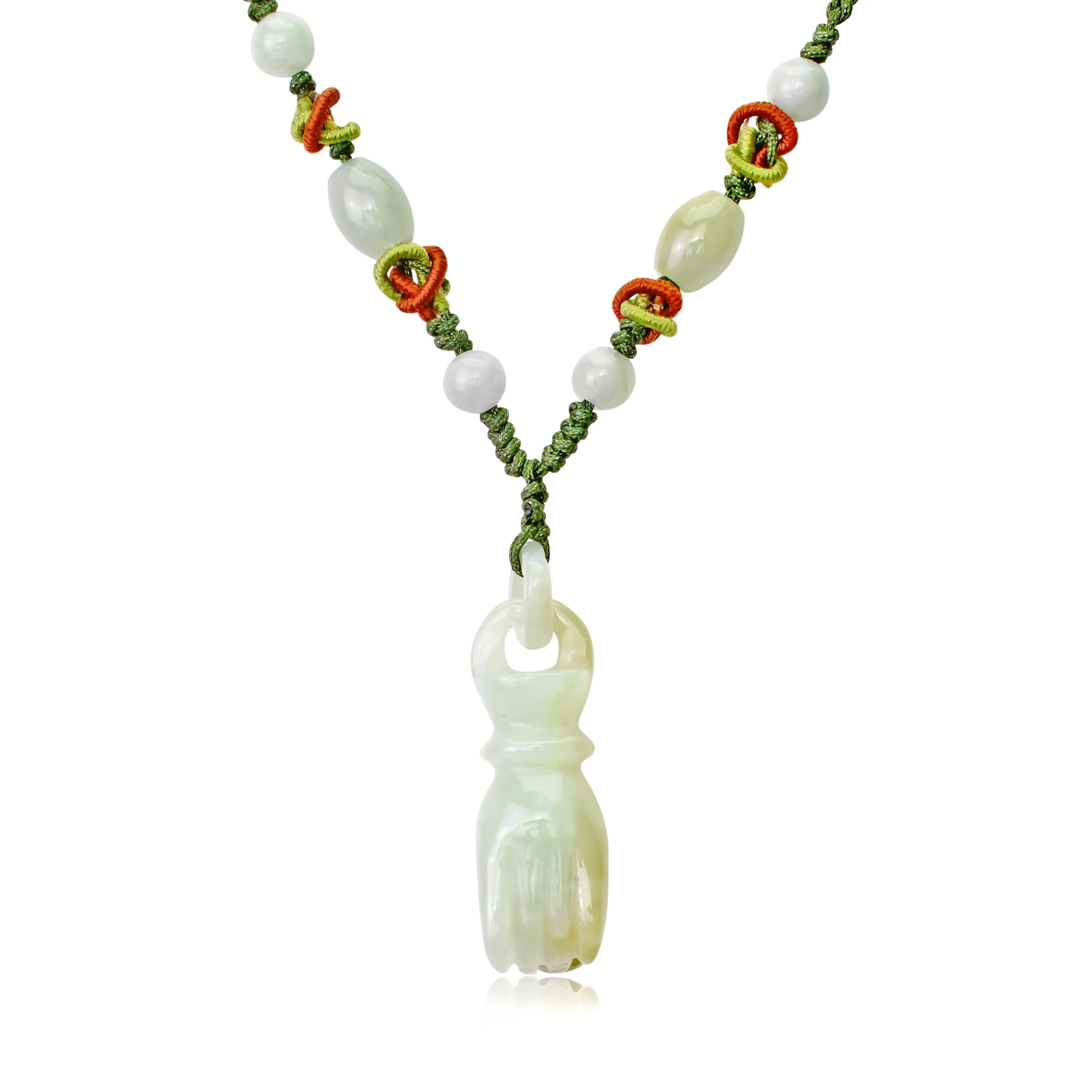 Reach Spiritual Bliss with Buddha Hand Jade Necklace