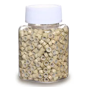 5mm Hair Extentions Beads, Silicone Lined Micro Rings Links, I Tip Weft Sew in and Hair Tinsel Beads for Hair Extensions Hair Care Kit Hair Care Products Hair Styling Equipment Hair Care Tools