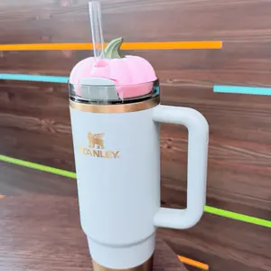 Pumpkin Topper for Stanley Quencher H2.0 | Fits 40oz & 30/20oz | 3D Printed | Summerween | Orange White Pink Purple Blue Matte Drinkware Bottle Halloween Stylish Tumbler Cup
