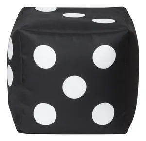 Gouchee Home Cube Dice Ottoman/Pouf - Playful Design, Everyday Versatility, Striking Dice Print, Lightweight & Portable, Premium Canadian Polystyrene Beads