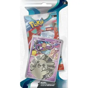 Pokemon TCG: Scarlet & Violet - Paradox Rift Checklane Blister Pack (Sinistea) with 1 Collectible Coin, 1 Promo Card, 6 Pokedex Cards