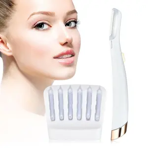 Electric facial hair remover with LED light and eyebrow trimmer