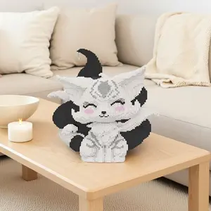 Mystical Nine-Tailed Fox Building Block Model, 3D Puzzle Toy Stress Relief, Indoor Decoration Gift for Birthdays Christmas New Year Parties