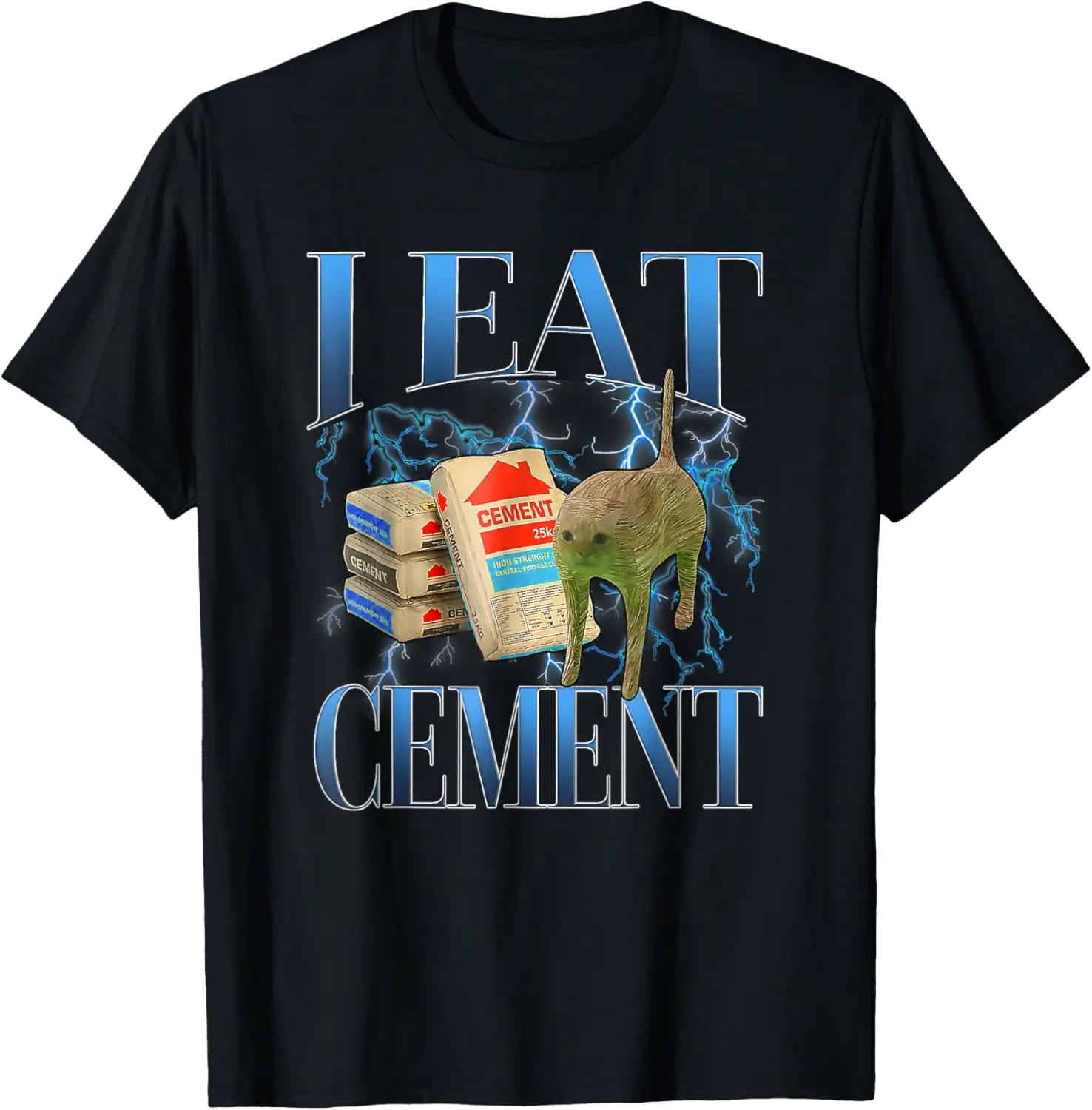 I Eat Cement Cursed Cat Funny Oddly Specific Meme T-Shirt - Lydiagarcia Shop 59B0DF4TNCS3