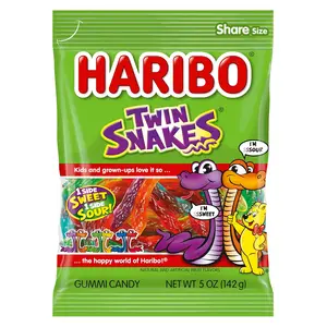 Twin Snakes Gummy Candy Sweet & Sour Soft Chewy Fruity Gummies Candy 5oz
