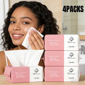 Disposable Face Towels,Soft Great Material Clean Skin Face Towels,1/2/4 Packs Dry Wipes Facial Towels Wash Cloths Tissue Thickened, Disposable Face Towelettes for Cleansing, Makeup Remover and Skincare, Facial Cleansing Pads