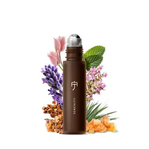Serenity Calming Essential Oil Blend - 10ml Travel Size Prediluted, Mint, Lavender & Frankincense,Elegant Woody Fragrance