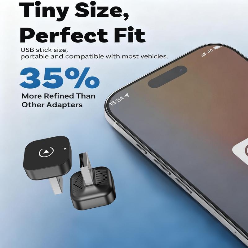 2026 New Upgrade Dual-Mode Wireless Carplay & Android Auto Adapter, Plug-And-Play, Fast Automatic Connection, Compact Design, USB/USB-C Ports ()