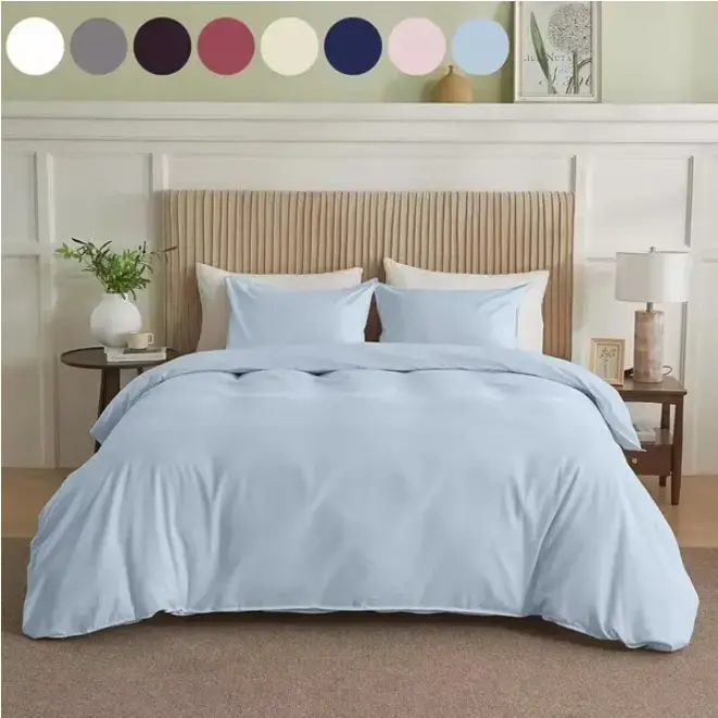 Simply Clean Twin Duvet Cover, Soft Solid Color Bedding Cover, Easy Care Protective Quilt Cover with Hidden Closure