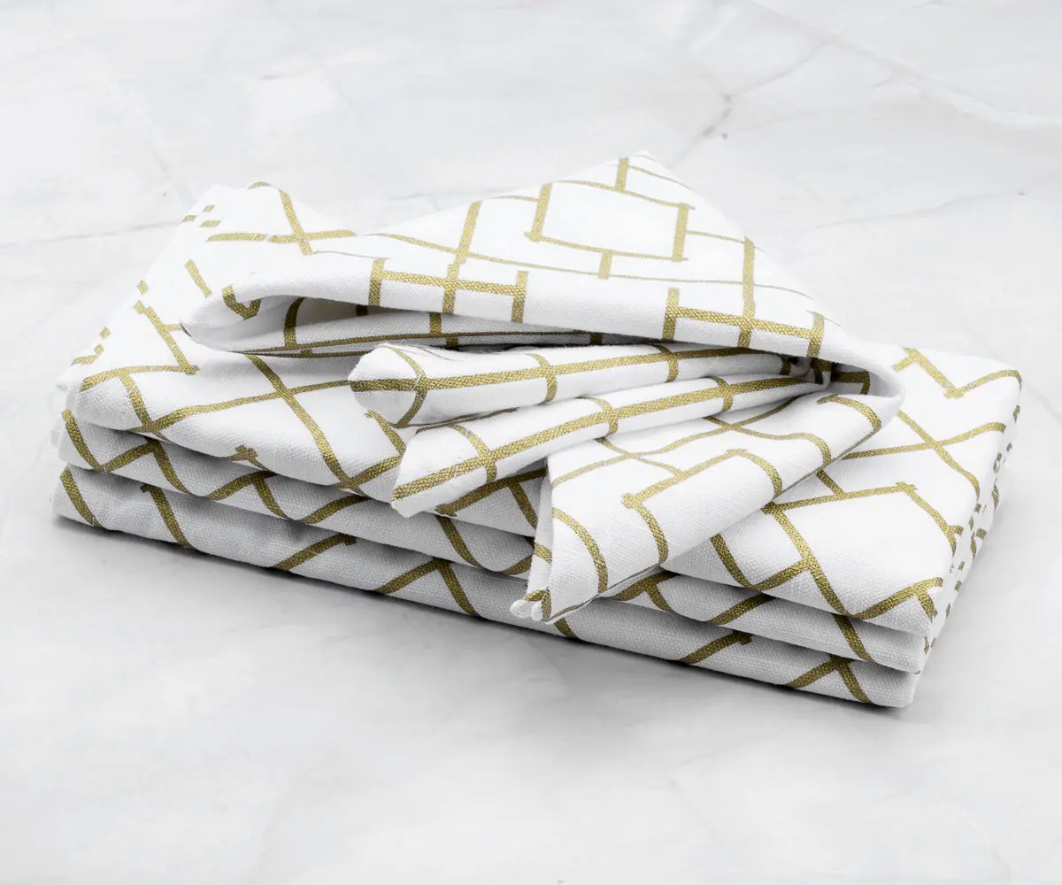 Custom Print Metallic Cotton Napkins - Customized Napkins