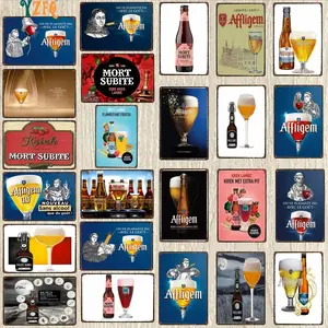 8x12inch   Vintage Belgian Beer Metal Plate Tin Sign Wall Bar Home Art Decor Retro Kitchen Poster