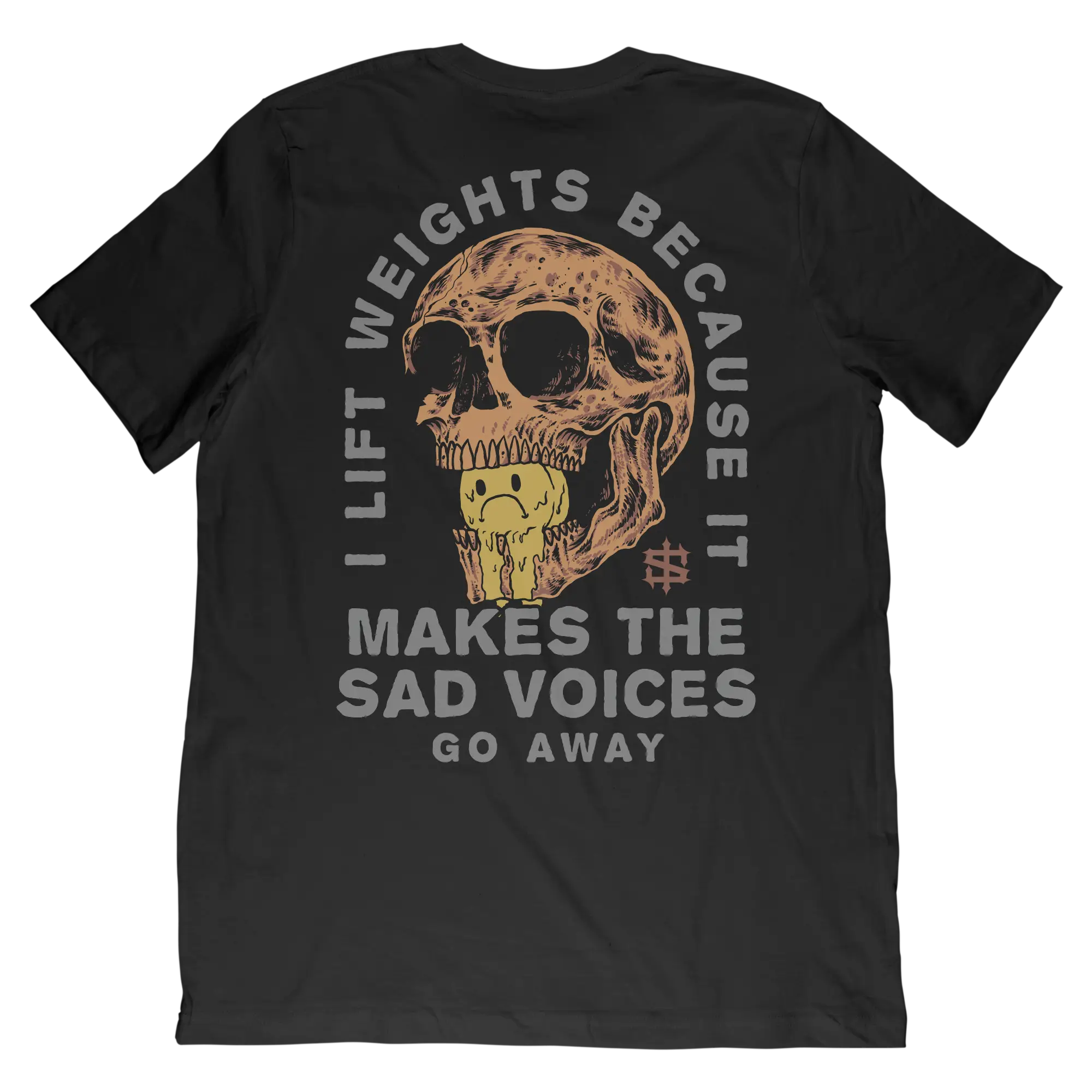 I lift weights because it makes Sad Voices go away Tee Collar Cotton Top Jersey Menswear