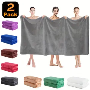 2 PCs Extra Large Bath Towels with Soft Water Absorption Suit-Quick Drying and Fade Resistant-Perfect for Sports, Travel, Fitness and Yoga-Bathroom and Household Items beach  towels bathroom towel Home