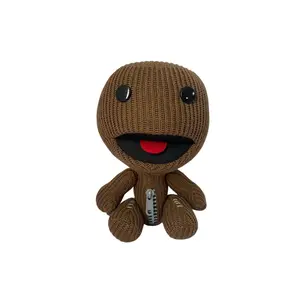 Hot LittleBigPlanet Sackboy Plushie plush doll with embroidered details, suitable for gamers