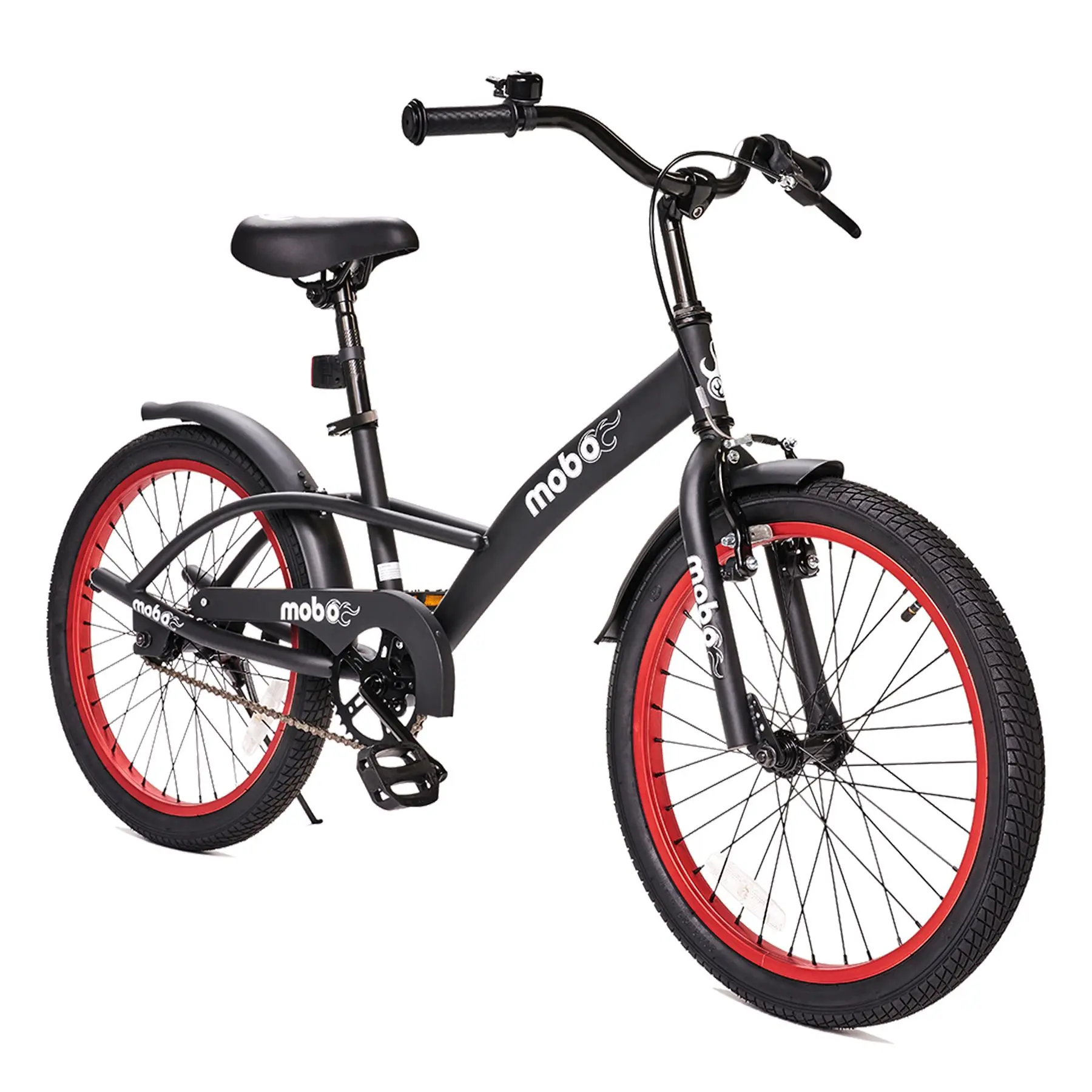 212 MAIN Kids' 20 in. Malibu Step-Through Bike - Single Speed, Steel Frame, Adjustable Fit, Coaster Brake, Black, 140 lbs Capacity, 29 lbs Weight, 46-54 in. Fit Range, 85% Assembled, Kid-Size Grips And Seat