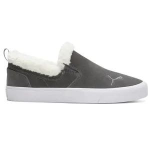 PUMA Womens Bari Comfort Sherpa Slip On Sneakers Shoes Casual - Grey