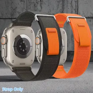 Trail Loop Elastic Nylon Adjustable Replacement Strap, Smartwatch Strap, Sport Wristbands for Apple Watch 46mm 49mm 44mm 45mm 42mm Braided Solo Loop for Man Women Bracelet iWatch Series 1-11 Ultra 1-3 S1 - S11 Comfortable Watchband